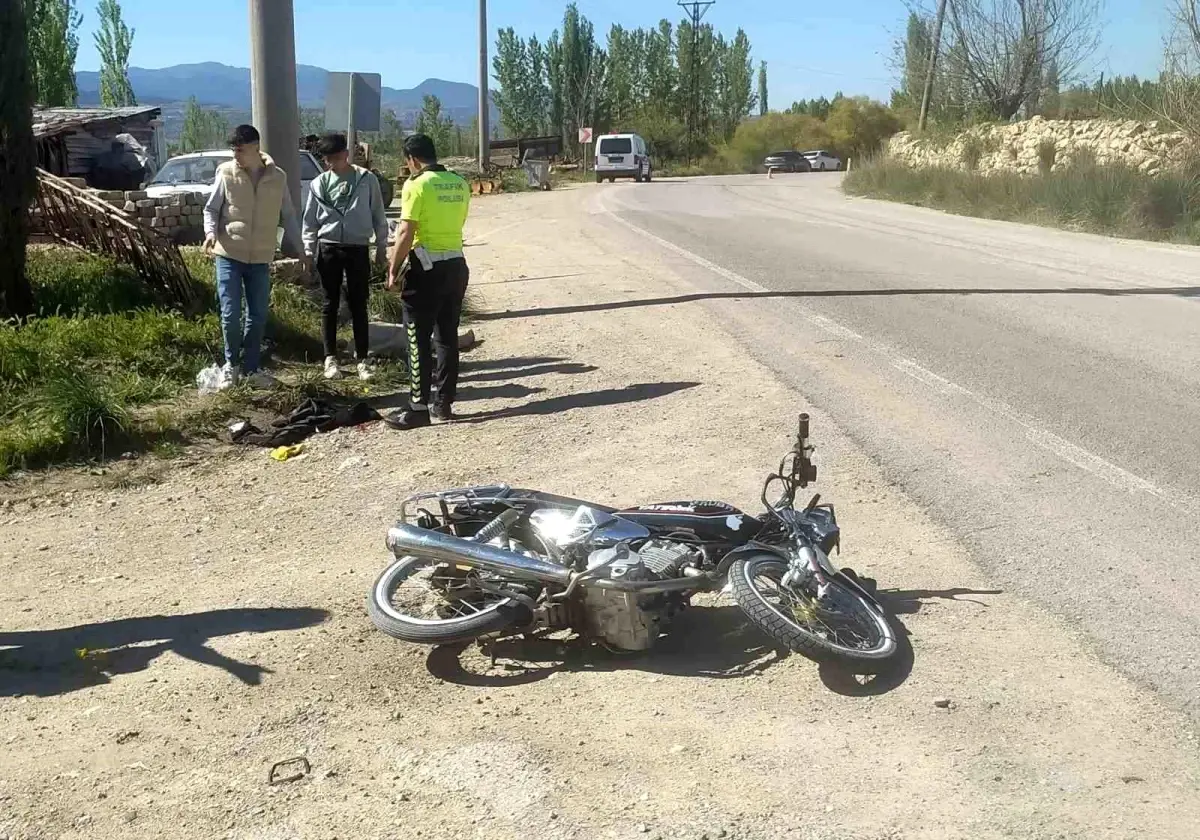 Motosiklet kazasında sürücü yaralandı